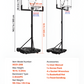 Adjustable Portable Basketball Hoop - 10 ft Height with 48" Backboard & Wheels