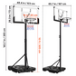 Adjustable Portable Basketball Hoop - 10 ft Height with 48" Backboard & Wheels