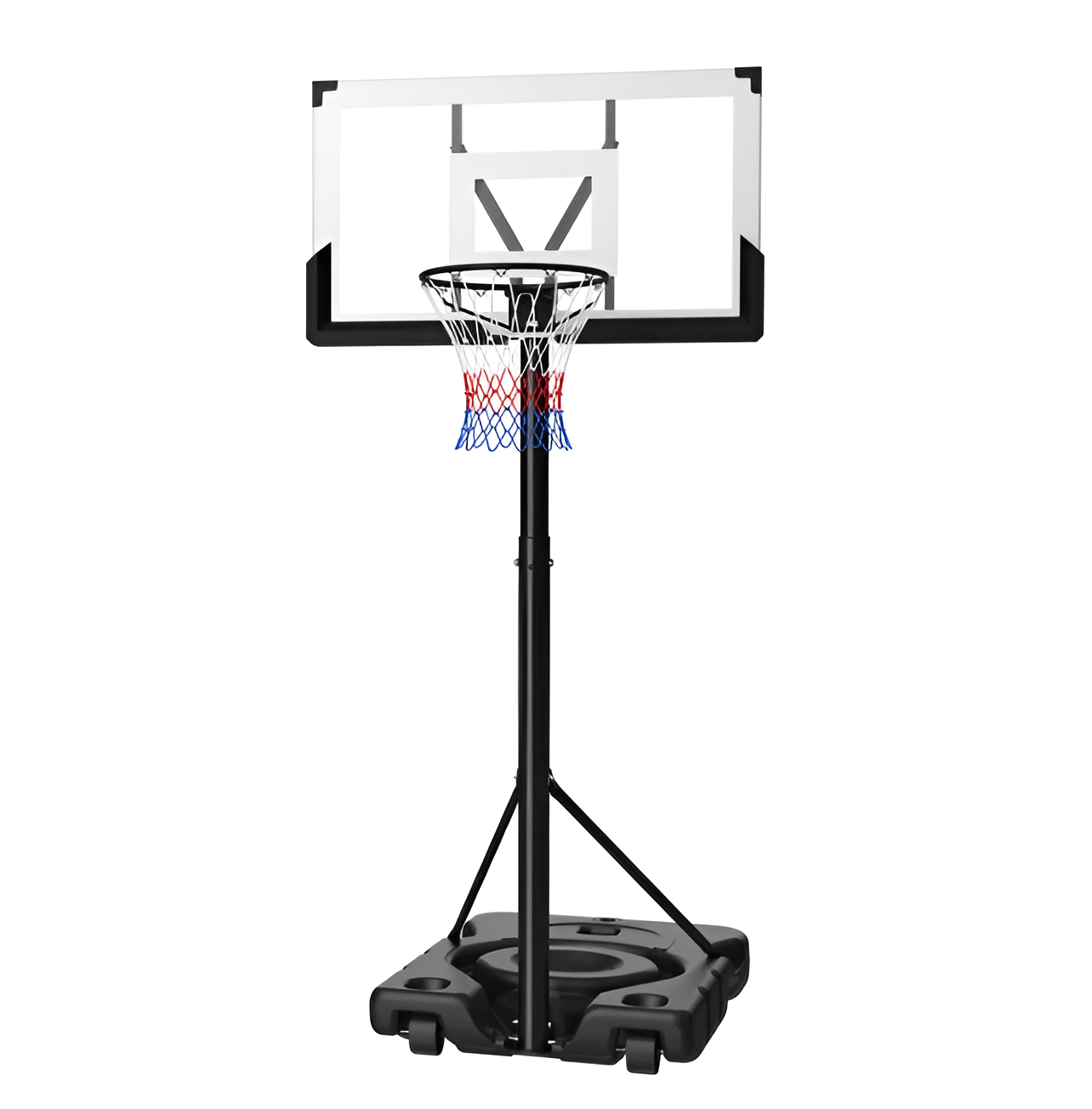 Adjustable Portable Basketball Hoop - 10 ft Height with 48" Backboard & Wheels