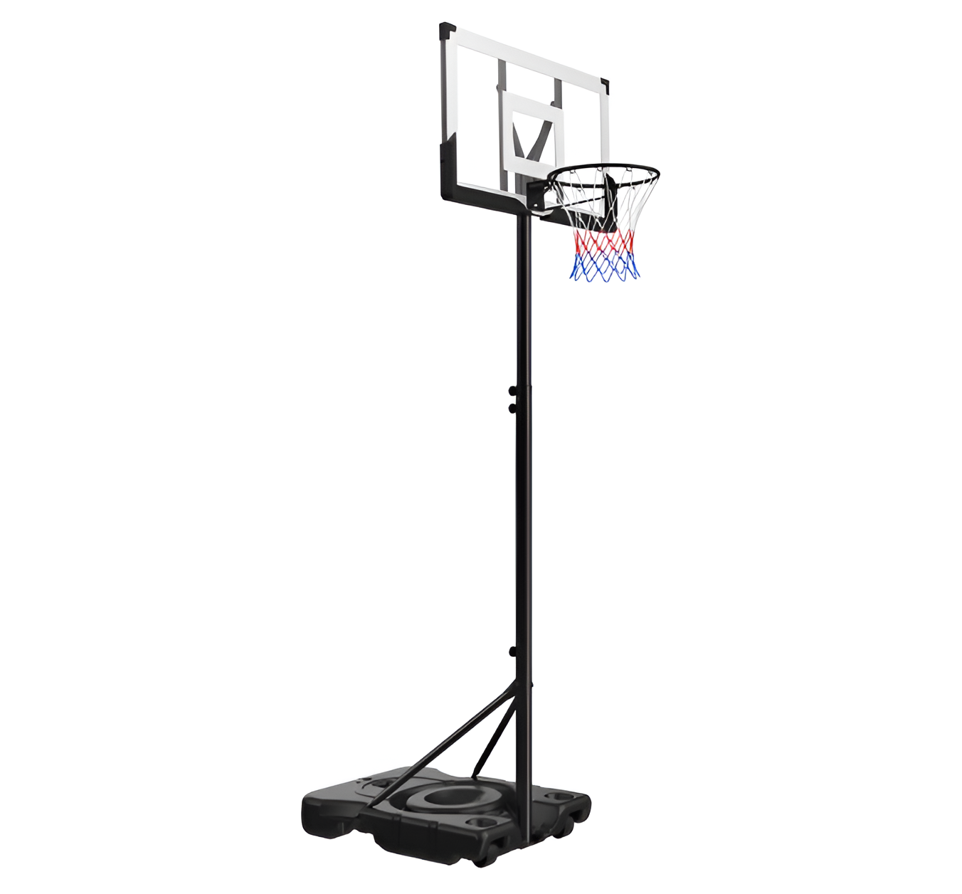 Adjustable Portable Basketball Hoop - 10 ft Height with 48" Backboard & Wheels