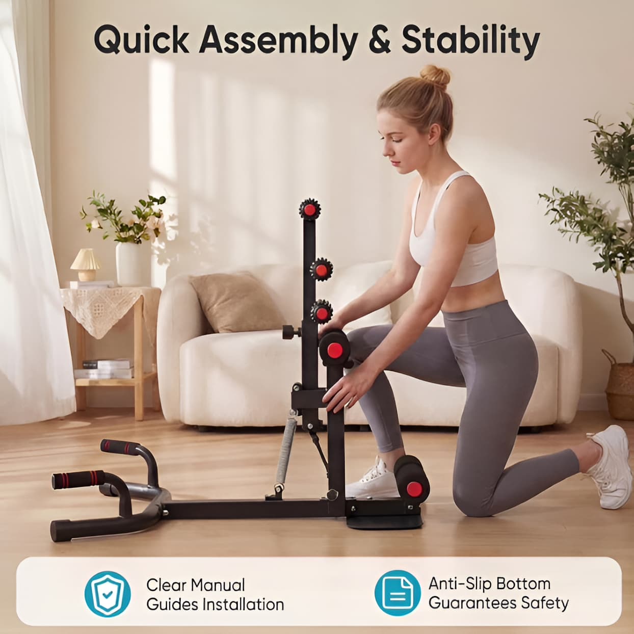 Adjustable Squat Machine with Push-Up Handles, 300 lb