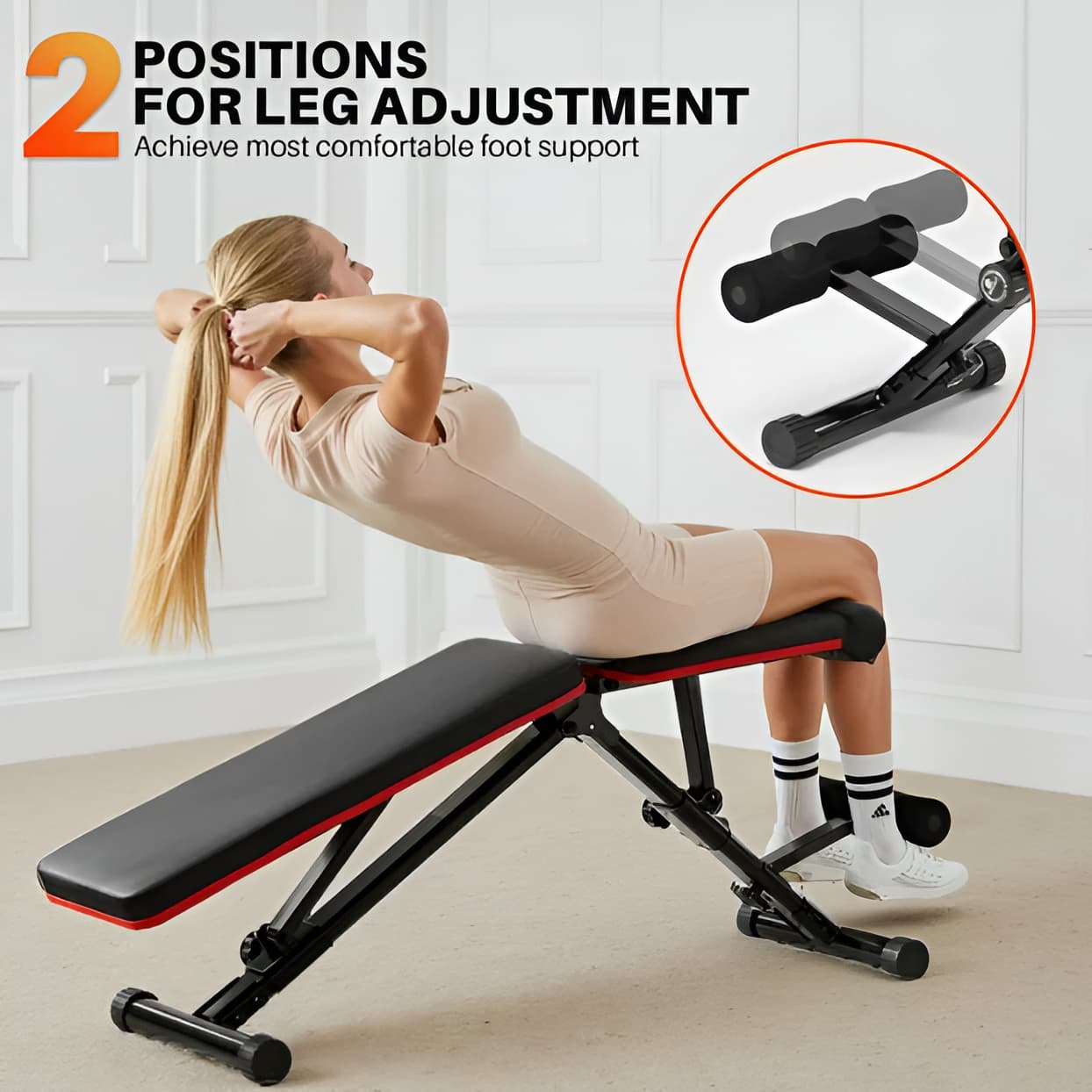 Adjustable Weight Bench - 9-Position Incline, Decline, Foldable, 795 lbs Capacity