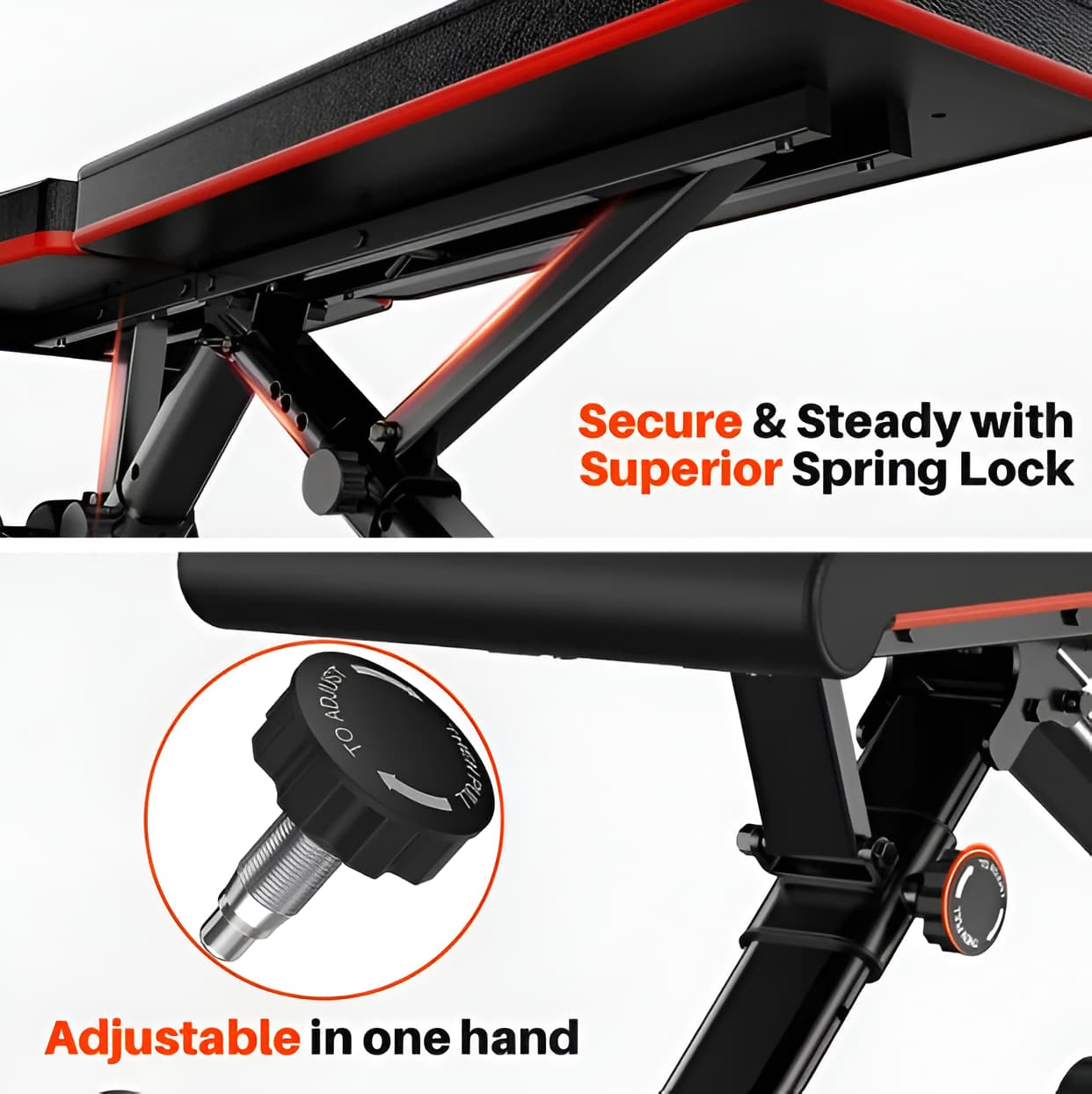 Adjustable Weight Bench - 9-Position Incline, Decline, Foldable, 795 lbs Capacity