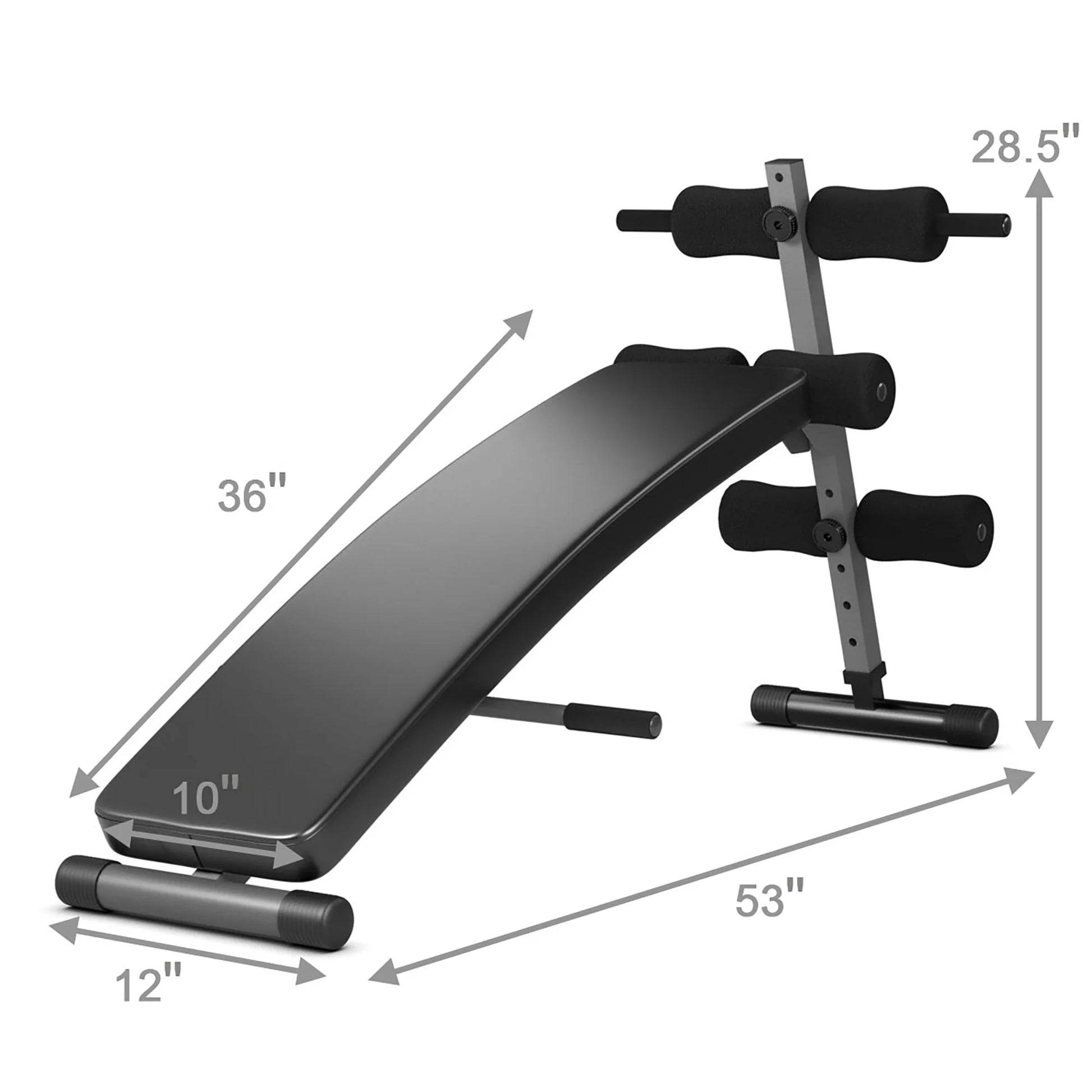 Adjustable Arc-Shaped Decline Sit up Slant Bench Crunch Board Fitness Workout