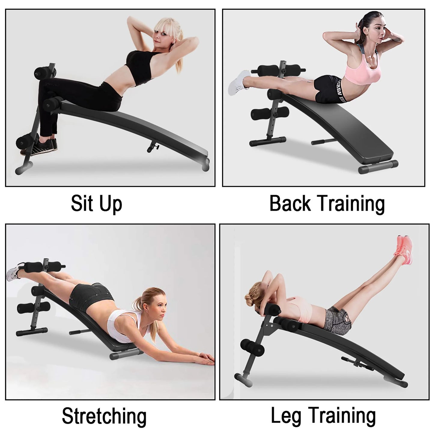 Adjustable Arc-Shaped Decline Sit up Slant Bench Crunch Board Fitness Workout