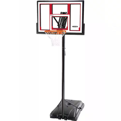 Adjustable Polycarbonate Portable Basketball Hoop - 48In. Backboard and 8 to 10 Ft. Rim Height