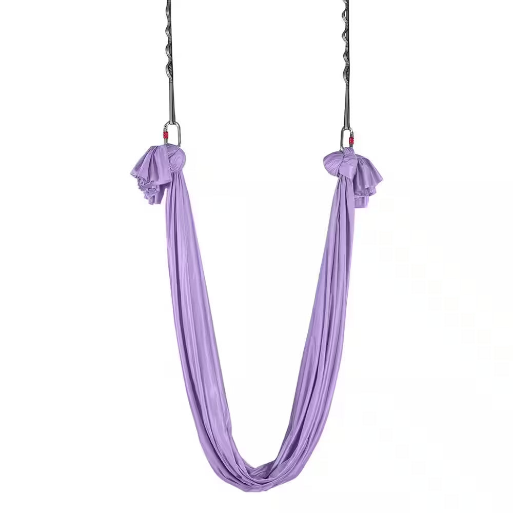 Aerial Yoga Ha Mmock and Swing 4.4 Yards Yoga Starter Kit with 100Gsm Nylon Fabric Full Rigging Hardware, Purple