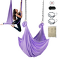 Aerial Yoga Hammock Swing Kit - 4.4 Yards Nylon with Full Hardware (Purple)