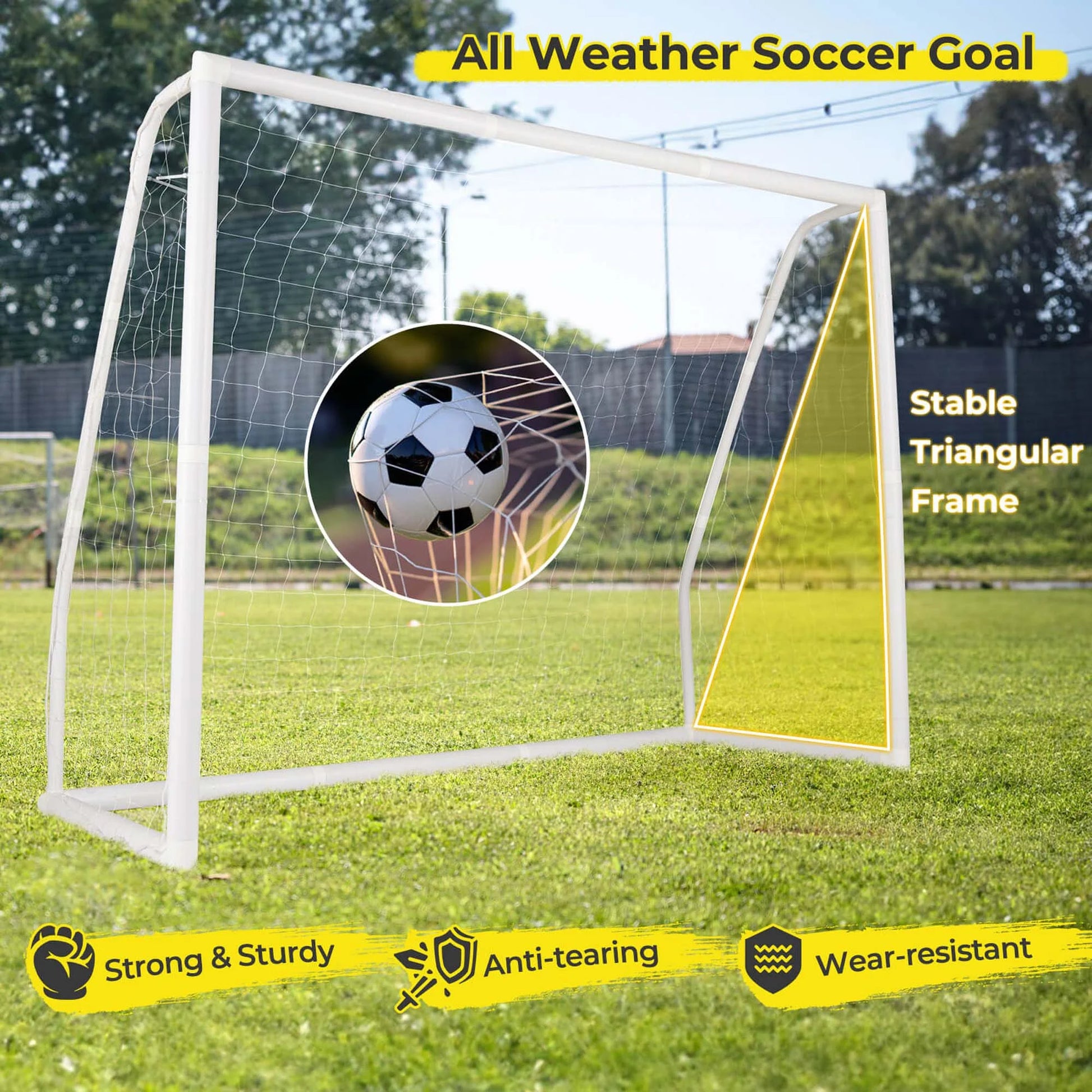 All Weather Soccer Goal Football Training Equipment with Anti-Tearing Net