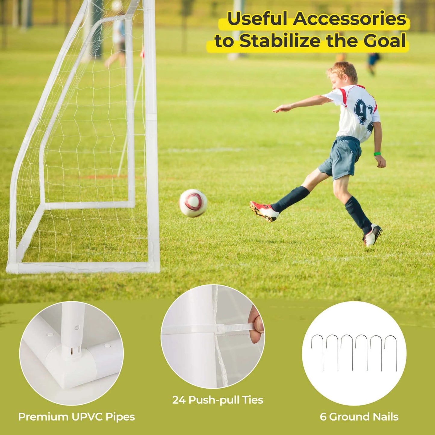 All Weather Soccer Goal Football Training Equipment with Anti-Tearing Net