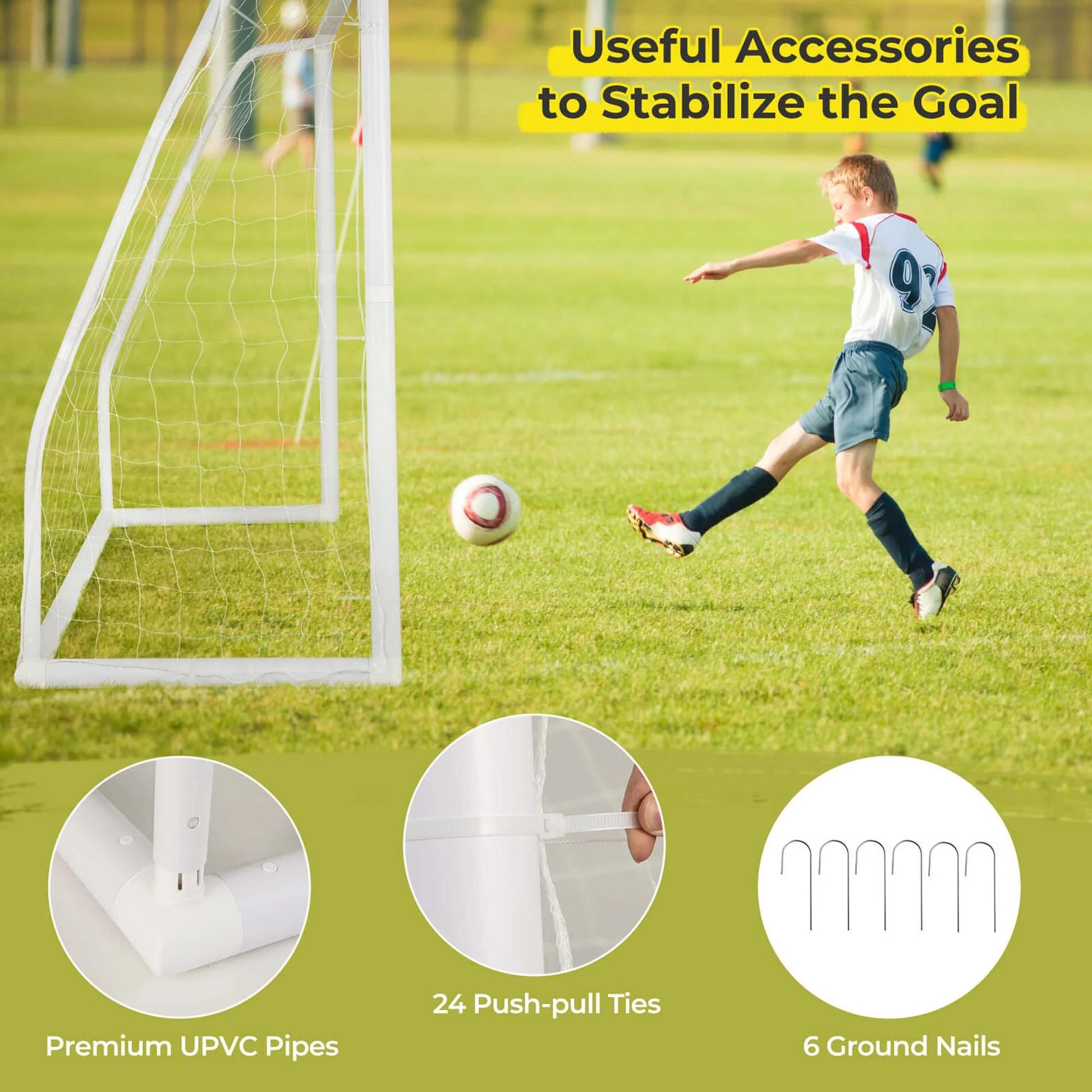 All Weather Soccer Goal Football Training Equipment with Anti-Tearing Net