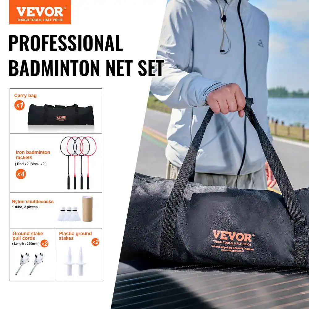 Badminton Net Set Outdoor Backyard Beach Park Portable Badminton Equipment Set Adults Children Badminton Net