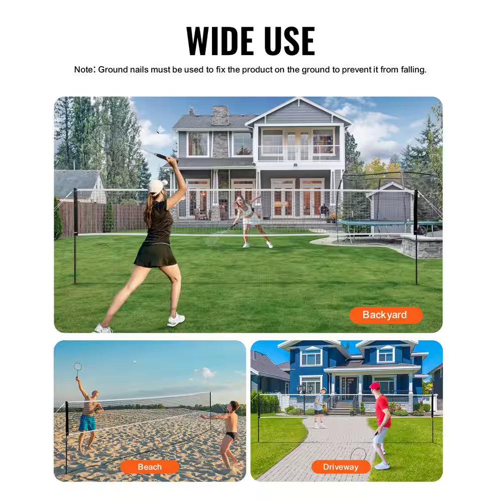 Badminton Net Set Outdoor Backyard Beach Park Portable Badminton Equipment Set Adults Children Badminton Net