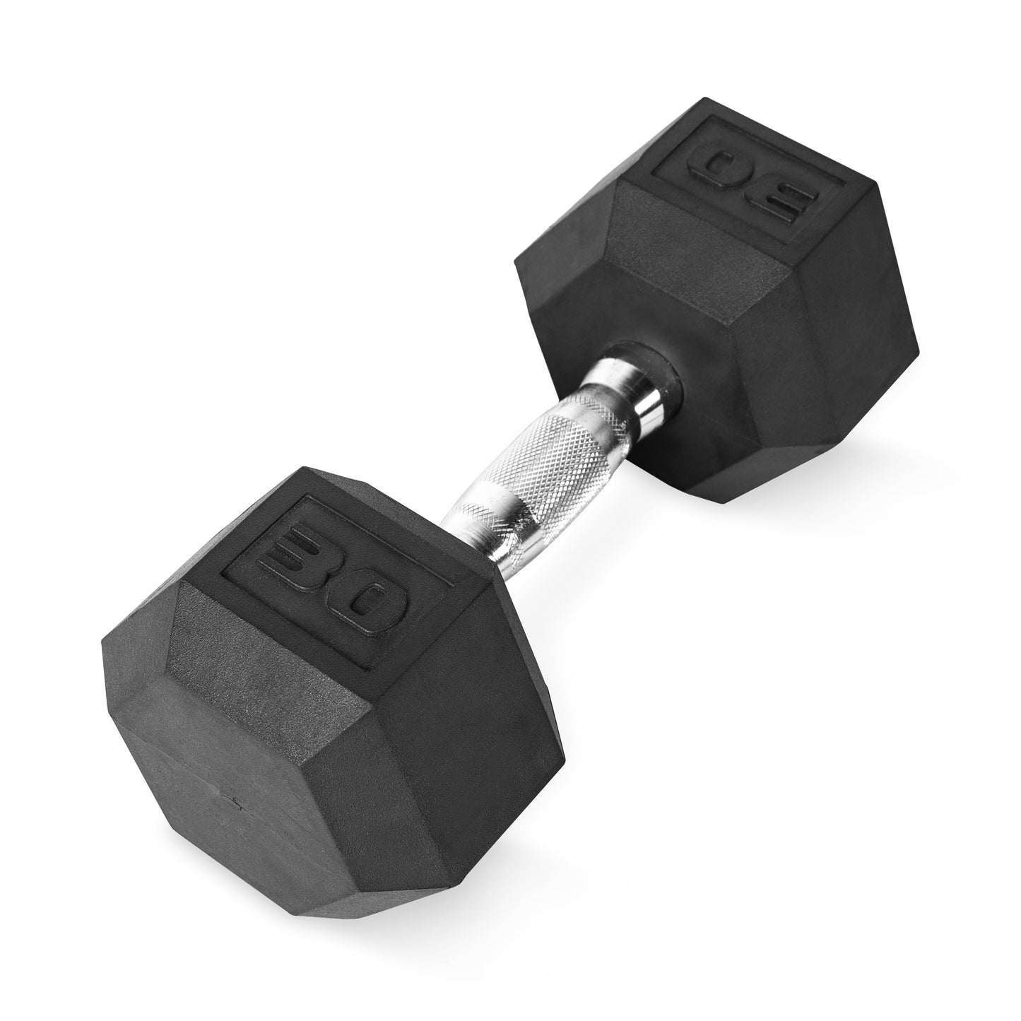 Barbell, 30Lb Rubber Hex Dumbbell, Single