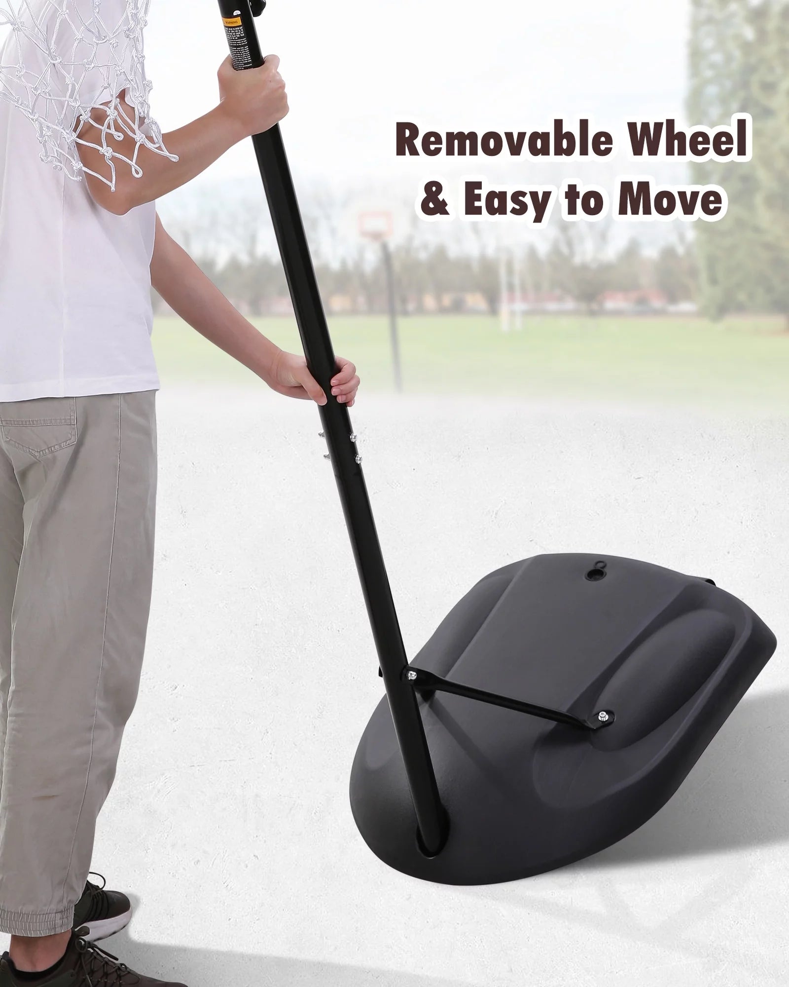 Basketball Hoop 32" Basketball Goal System Outdoor Height Adjustable 5.5Ft - 7.5Ft Orange Fashion Backboard