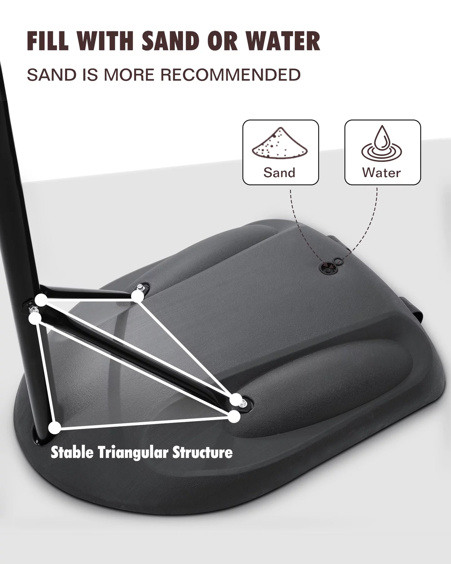 Basketball Hoop 32" Basketball Goal System Outdoor Height Adjustable 5.5Ft - 7.5Ft Orange Fashion Backboard