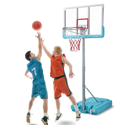 Basketball Hoop Portable Basketball Court PVC with Backboard & Adjustable Height Basketball Hoop for Outdoor