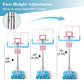 Basketball Hoop Portable Basketball Court PVC with Backboard & Adjustable Height Basketball Hoop for Outdoor
