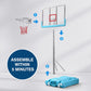 Basketball Hoop Portable Basketball Court PVC with Backboard & Adjustable Height Basketball Hoop for Outdoor