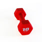 10 lb Red Neoprene Dumbbell - Single Weight for Home Gym, Strength Training, and Workouts