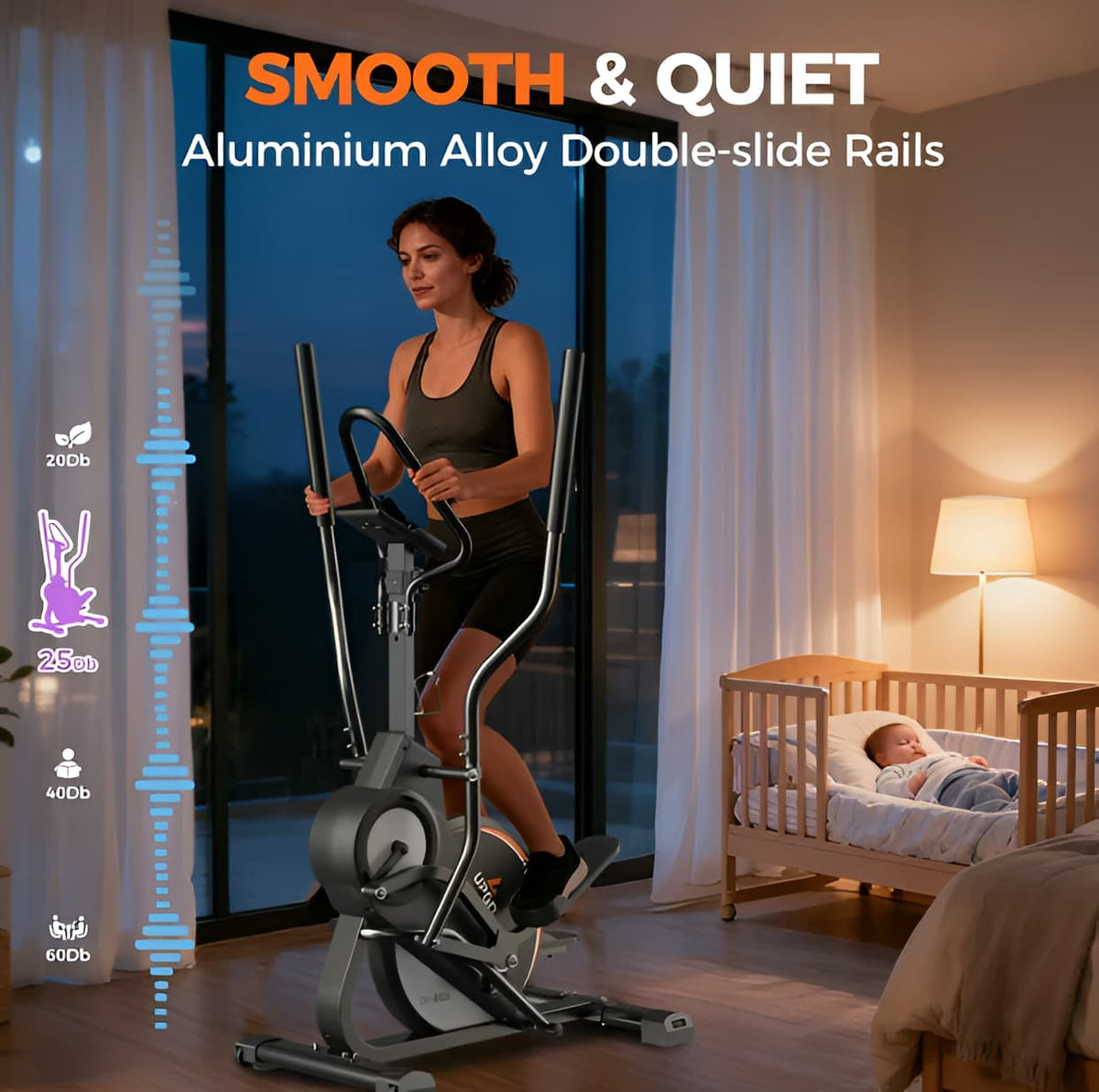 Cardio Climber Stepping Elliptical - 3 in 1 Cross Trainer for Home Gym