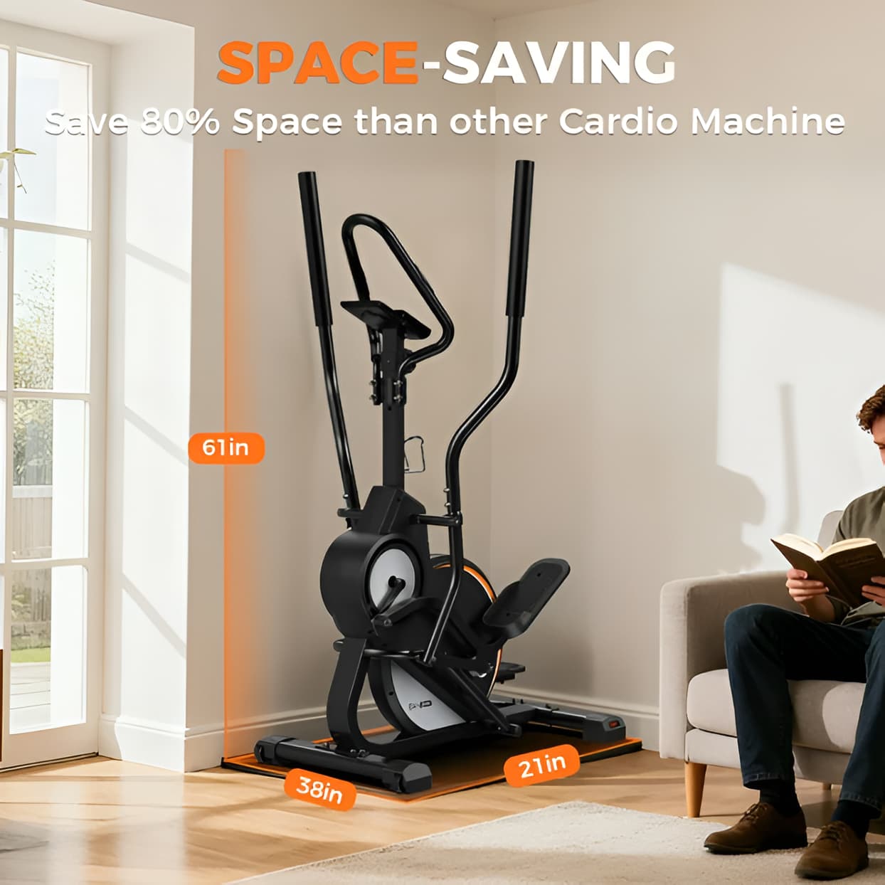 Cardio Climber Stepping Elliptical - 3 in 1 Cross Trainer for Home Gym