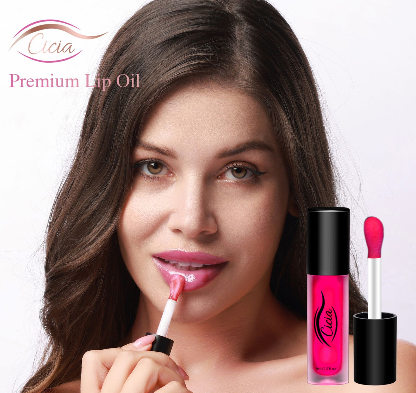 Cicia Store - Premium Lip Oil - Pink - Cherry