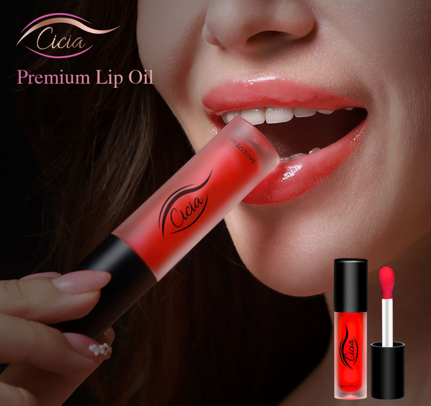 Cicia - Premium Lip Oil - Red - Cherry