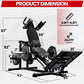 Compact Leg Sled Machine, Leg Press Machine Capacity 1000Lbs, Hack Squat Machine Combo, Calf Raise Home Gym