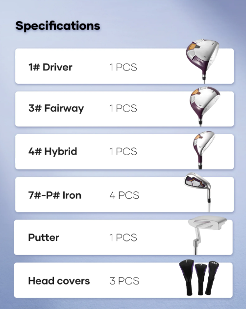 Complete 8-Piece Golf Club Set with Bag