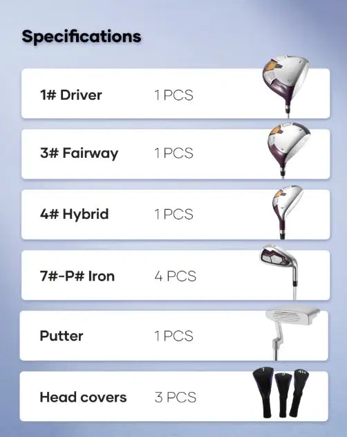Complete 8-Piece Golf Club Set with Bag