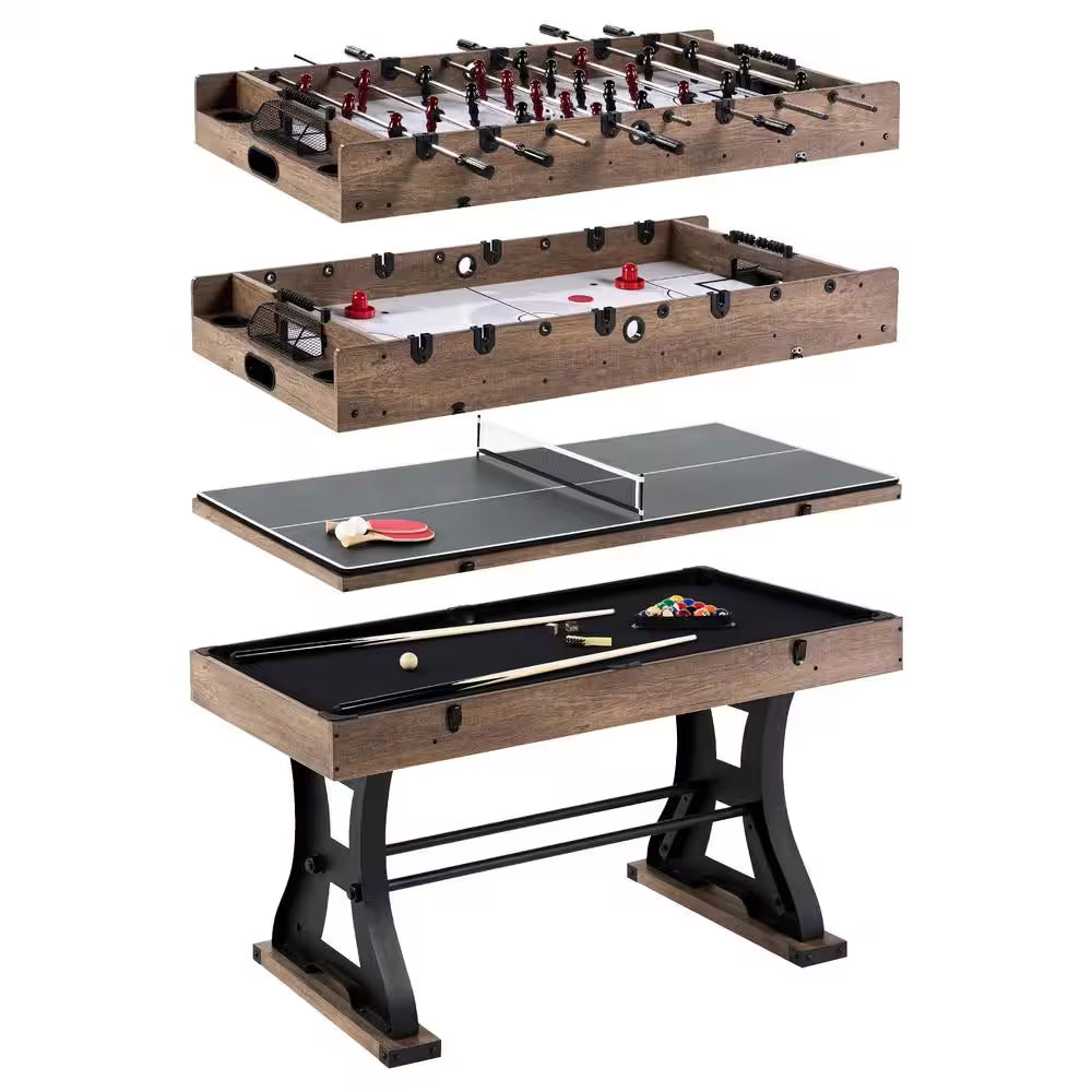 Coventry 54 In. 4-In-1 Combination Game Table with Air Hockey, Foosball, Billiards, and Table Tennis