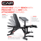 Deluxe Adjustable Utility Weight Bench with Preacher Curl and Leg Press Attachment