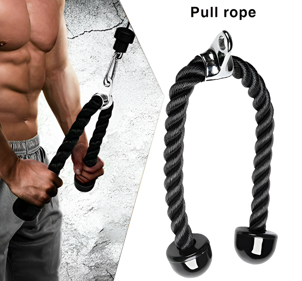 Tricep Rope Cable Attachment – Non-Slip LAT Pulldown & Tricep Pulldown