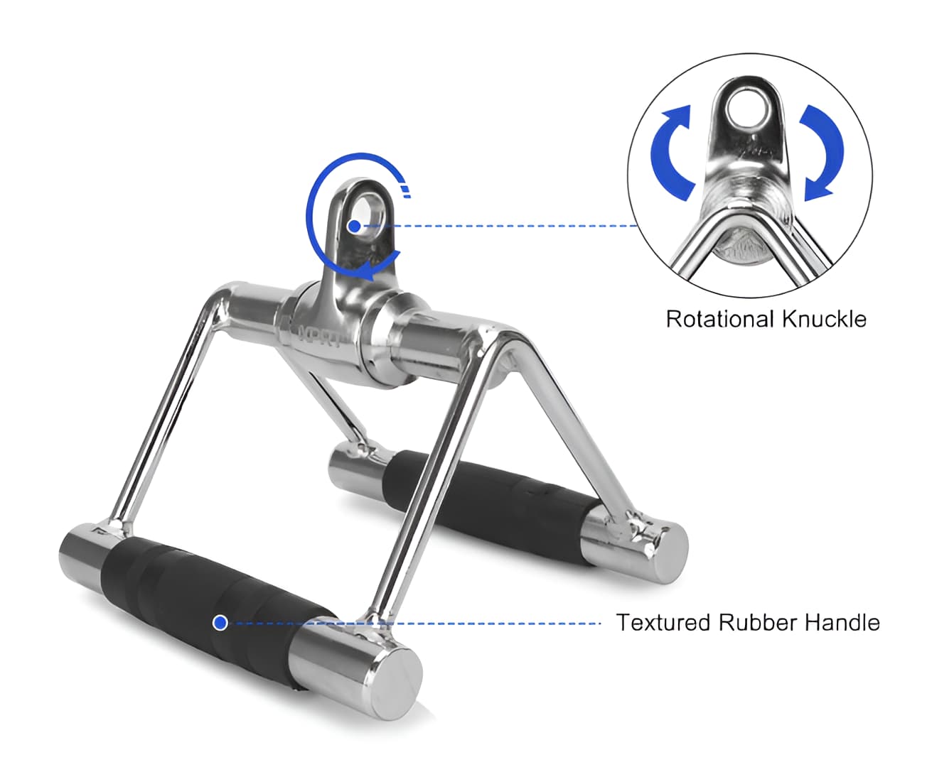Double D Handle Cable Machine Attachment Set - Home Gym Accessories