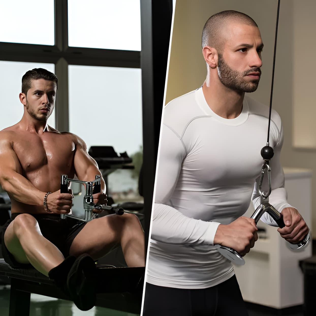 Double D Handle Cable Machine Attachment Set - Home Gym Accessories