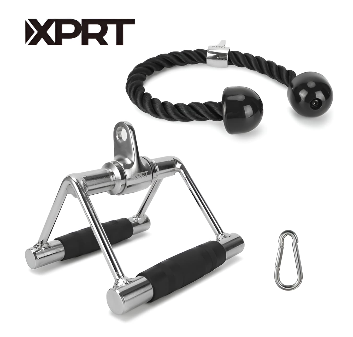 Double D Handle Cable Machine Attachment Set - Home Gym Accessories