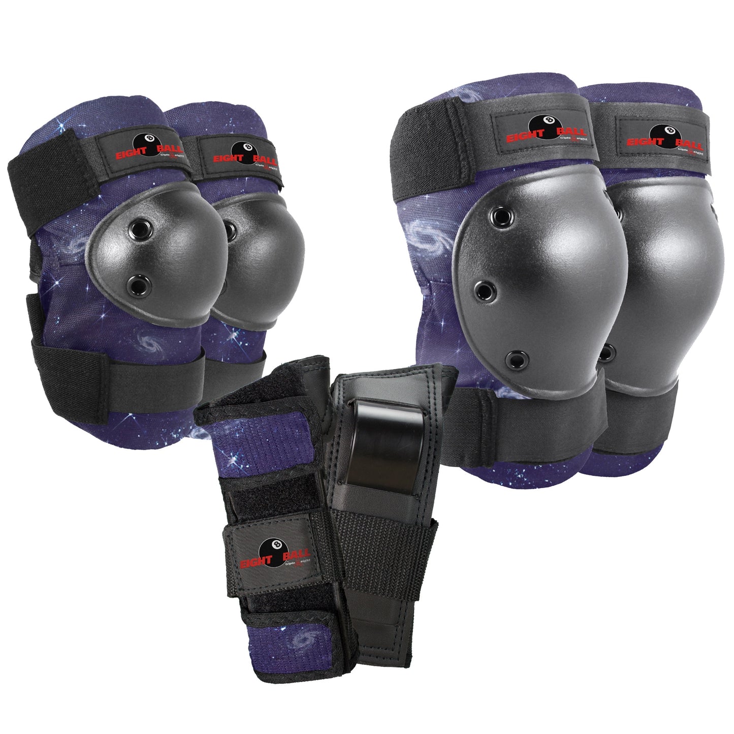 Galaxy Pads for Bike, Skate, and Scooter, 3 Pk, Youth 8+