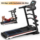Electric Treadmill Bundle with Rack, Mat, and Dumb Bells, Black