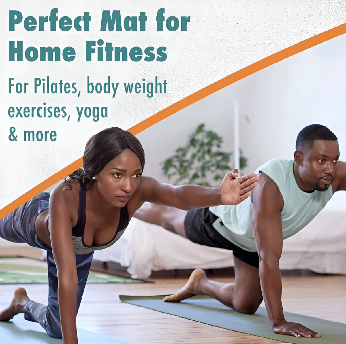 Exercise Mat with Carry Strap for Yoga & Pilates, Ribbed Surface, Green