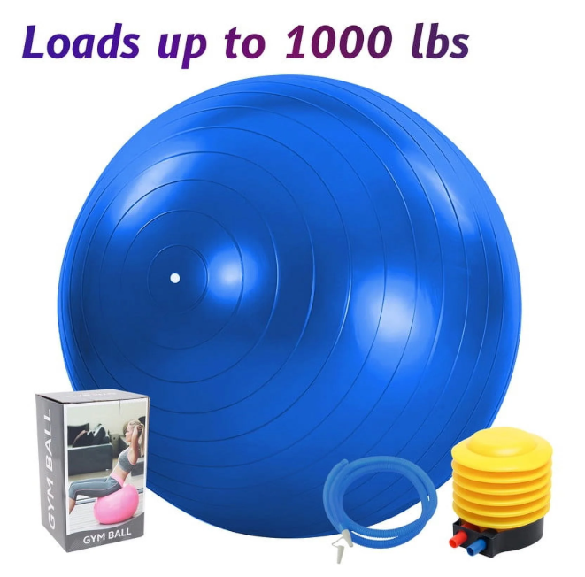 Exercise Ball 75cm - Gym Grade Anti-Burst Stability Ball for Yoga & Pilates