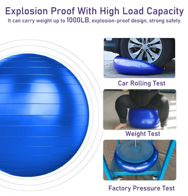Exercise Ball 75cm - Gym Grade Anti-Burst Stability Ball for Yoga & Pilates