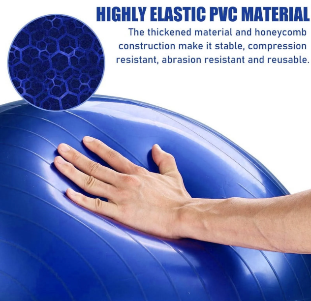 Exercise Ball 75cm - Gym Grade Anti-Burst Stability Ball for Yoga & Pilates