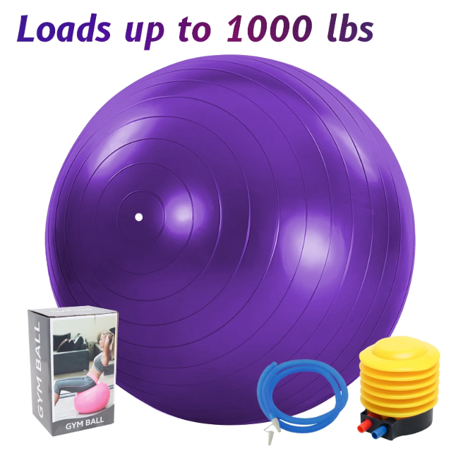 Exercise Ball 75cm - Gym Grade Anti-Burst Stability Ball for Yoga & Pilates