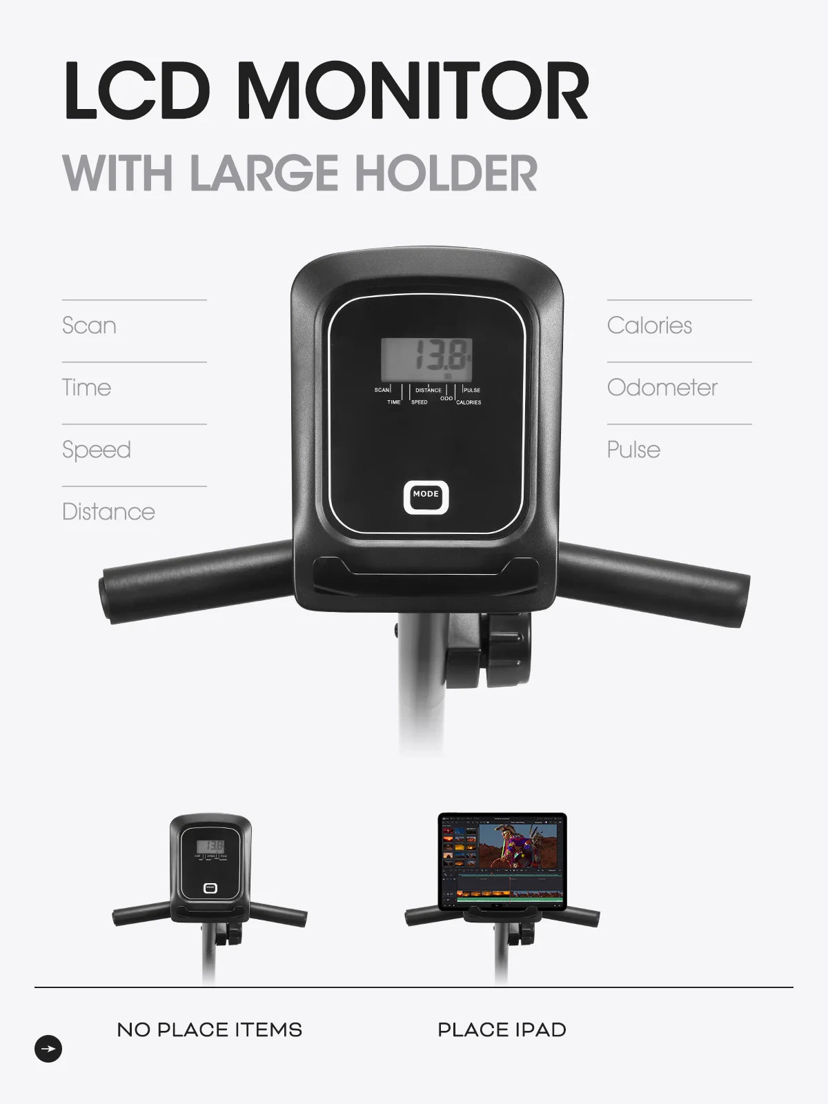 Exercise Bike Recumbent Indoor Stationary Exercise Bike for Home Use with Pluse Monitor Tablet Holder