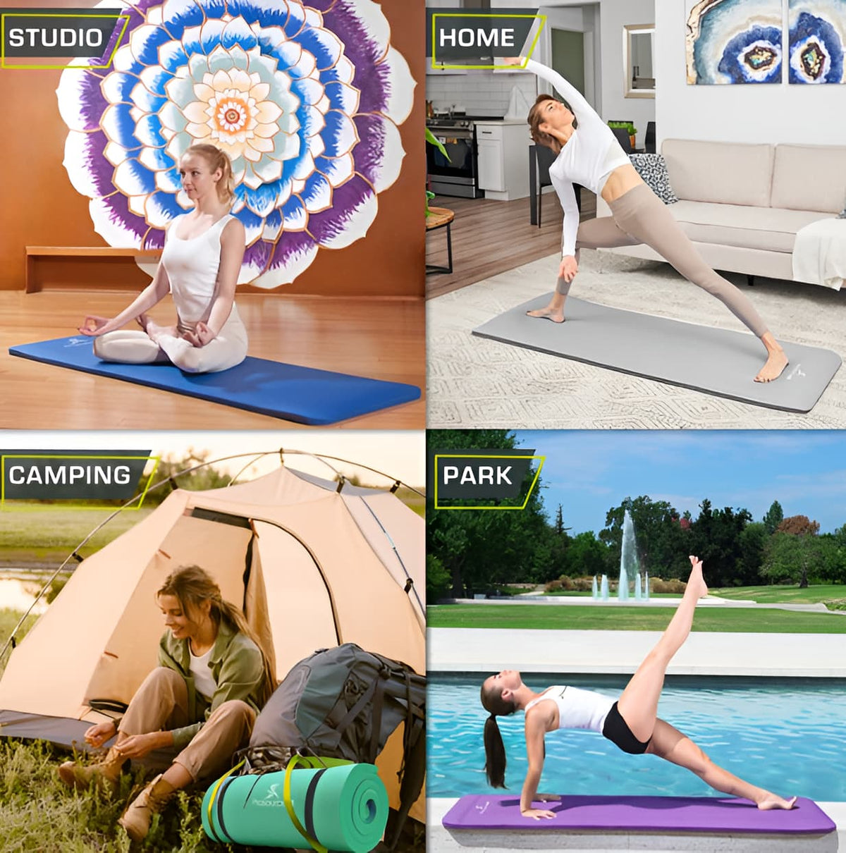 Extra Thick Yoga Mat 71 x 24 - 0.5 Non-Slip Exercise Mat
