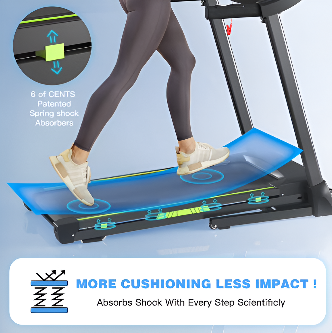 FYC 3.5HP Folding Treadmill - 330 LB Capacity, 12 Programs, Home Cardio Machine