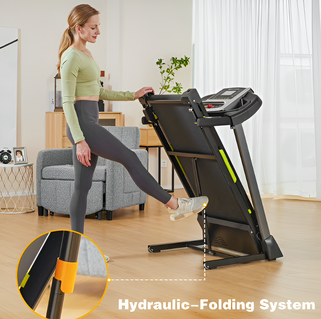 FYC 3.5HP Folding Treadmill - 330 LB Capacity, 12 Programs, Home Cardio Machine