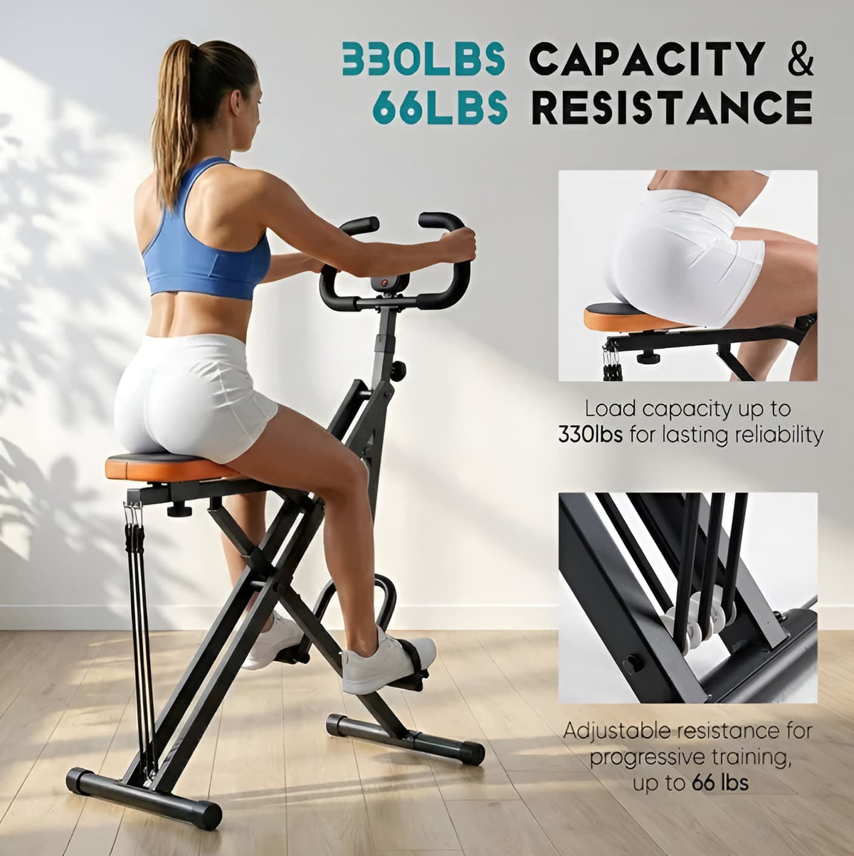 Foldable Squat Machine for Home, Adjustable Resistance, 330 lb