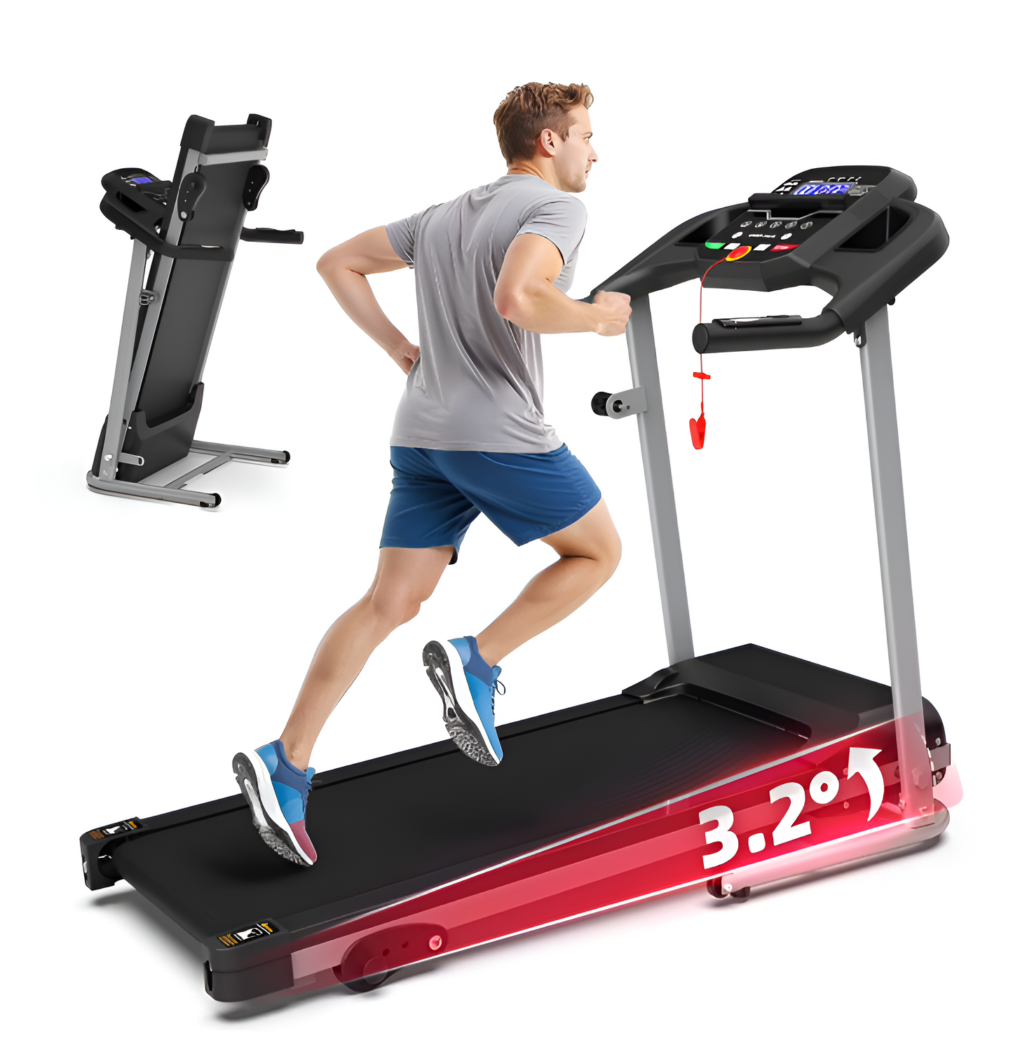 Foldable Treadmill for Home 2.5 HP Portable Running Jogging Walking Machine